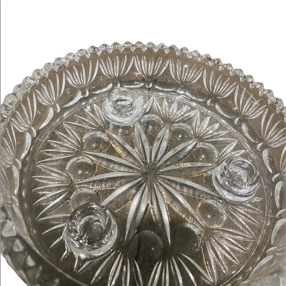 Vintage Fostoria for Princess House 3 taper candle lead crystal centerpiece 80s - Picture 5 of 8